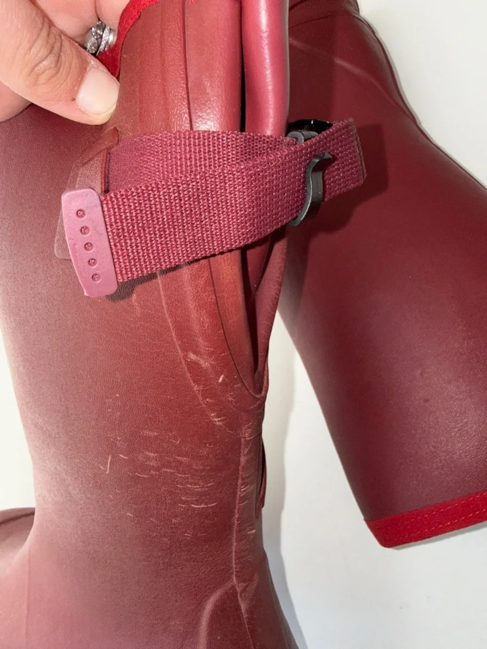 MERRY PEOPLE New Unisex 42 M9 W11 Red Tall Pull On Waterproof Wellies Rain Boots